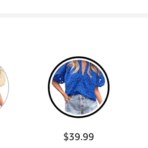 ☀️pretty garden eyelet top color blue - Picture 2 of 5